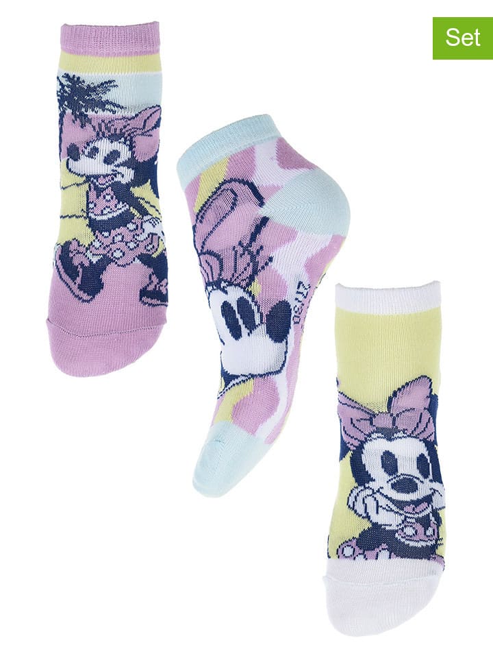 Disney Minnie Mouse Skarpety (3 pary) "Minnie" w różnych kolorach rozmiar: 23-26