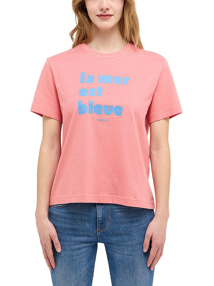 Mustang Koszulka w kolorze jasnoróżowym rozmiar: M