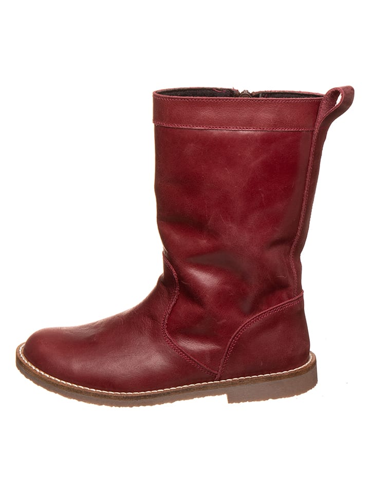 lamino Skórzane kozaki zimowe w kolorze czerwonym rozmiar: 31