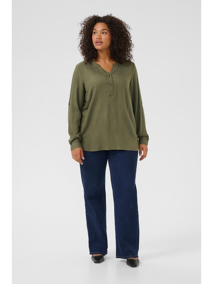 KAFFE curve Bluzka w kolorze khaki rozmiar: 56