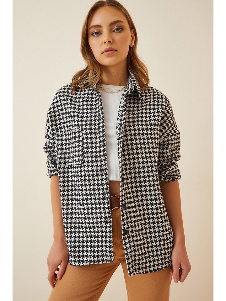 Happiness Istanbul Kurtka koszulowa w kolorze czarno-białym rozmiar: 40