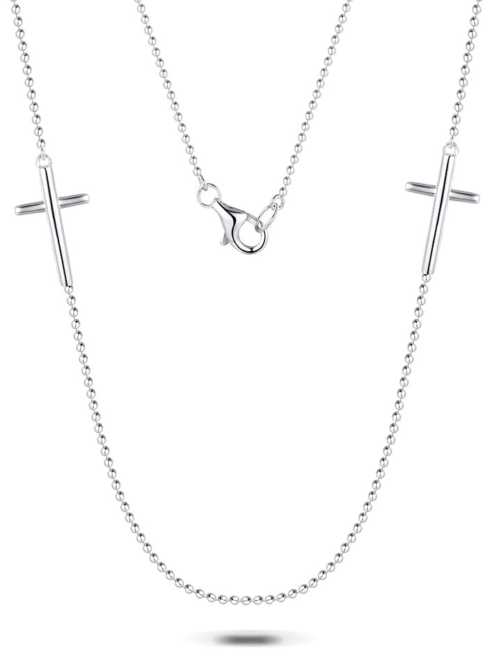 Uomo Srebrny naszyjnik z elementami ozdobnymi - dł. 60 cm rozmiar: onesize