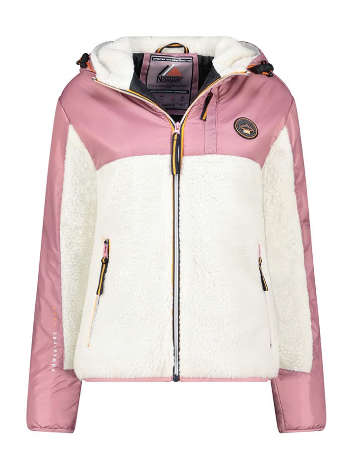 Geographical Norway Kurtka polarowa "Ulyssim" w kolorze jasnoróżowo-białym rozmiar: S