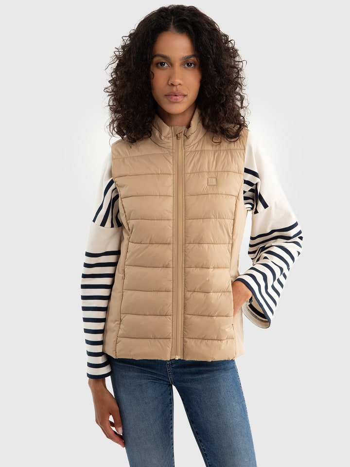 BIG STAR Kamizelka pikowana w kolorze beżowym rozmiar: L