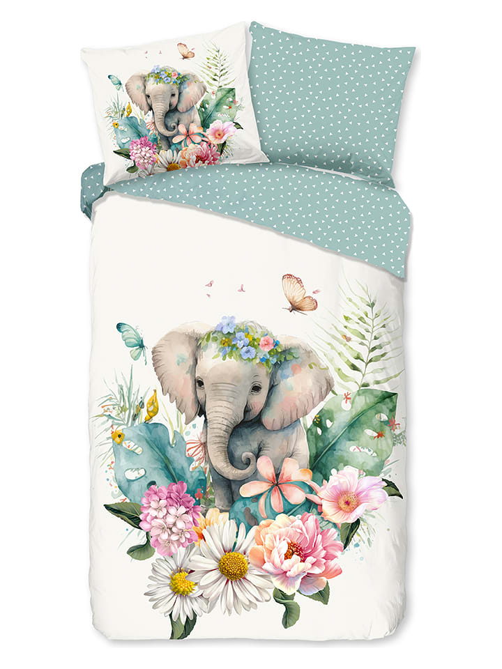 Good Morning Komplet pościeli "Eli" w kolorze biało-miętowym rozmiar: 140x220 cm