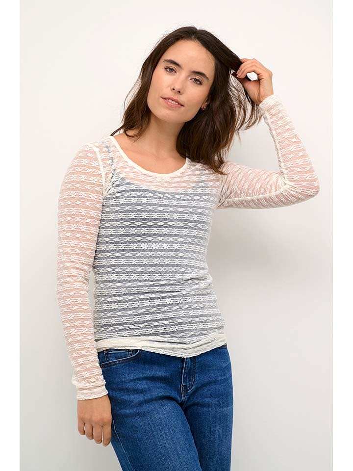 Kaffe Koszulka w kolorze kremowym rozmiar: M