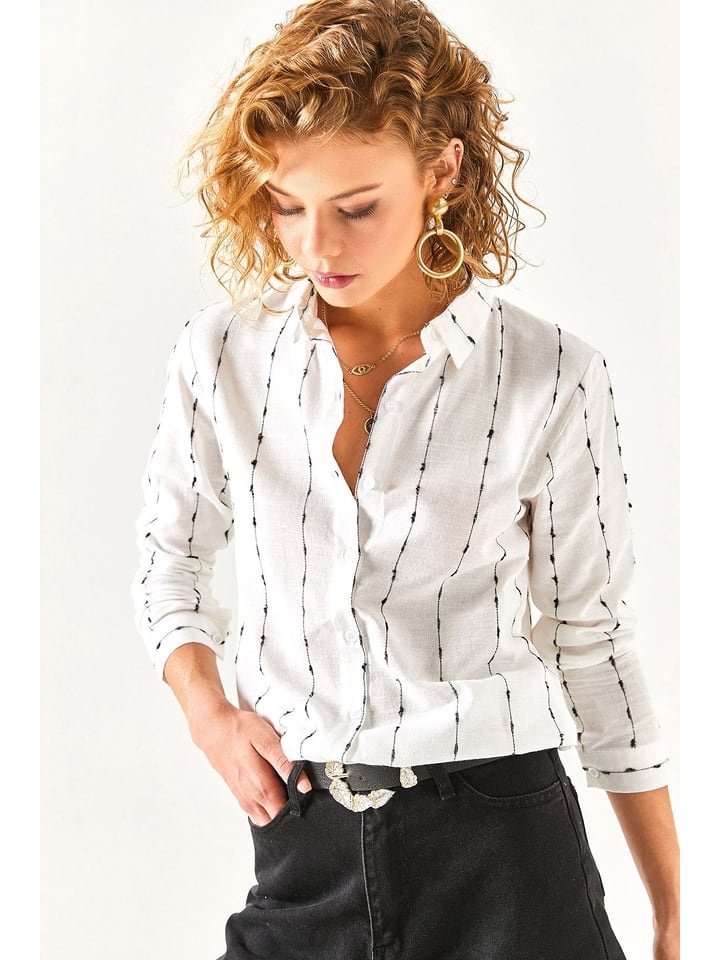 Olalook Bluzka w kolorze białym rozmiar: M