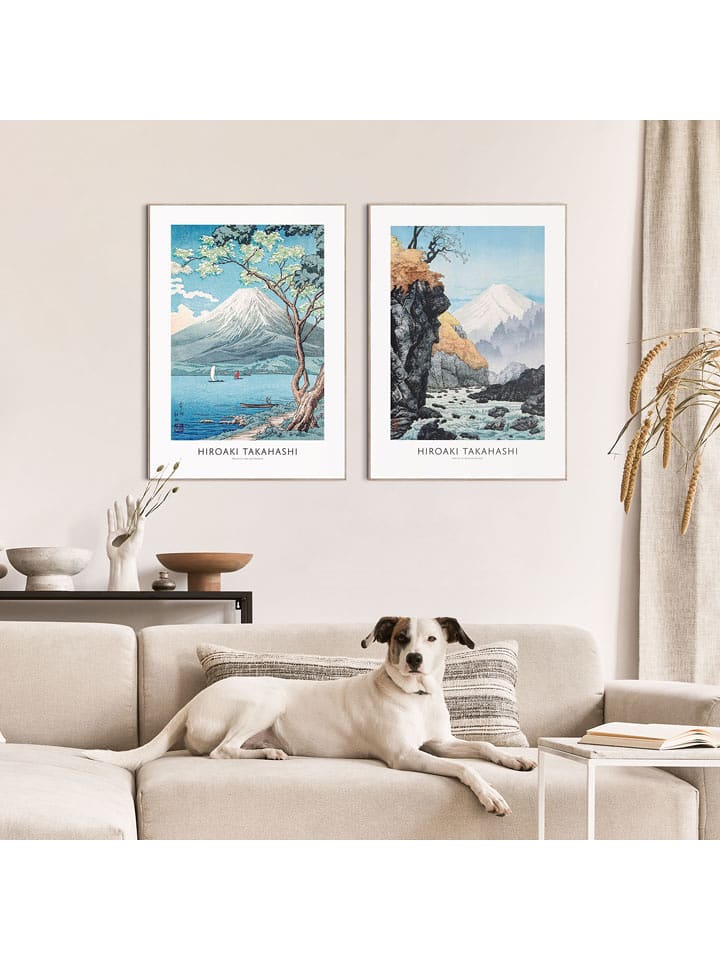 Orangewallz Druki artystyczne (2 szt.) "Takashi Shotei" w ramce rozmiar: 50x70 cm