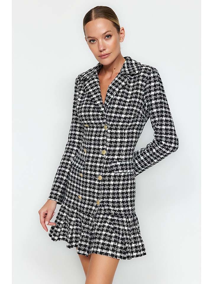 trendyol Sukienka w kolorze czarno-białym rozmiar: 38