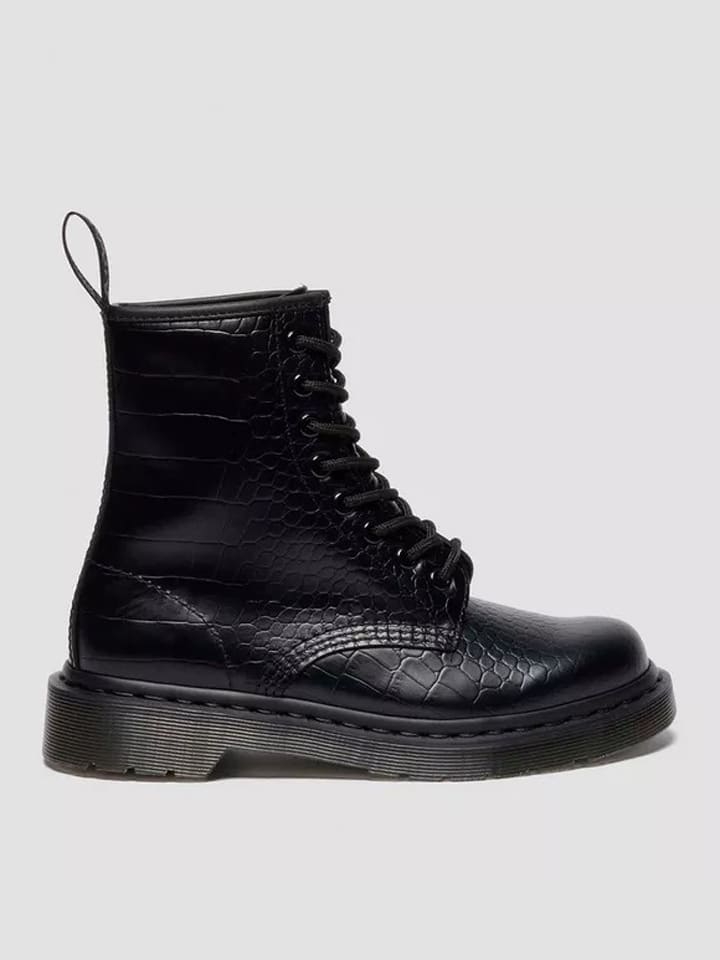 Dr. Martens Skórzane botki "1460 Croco" w kolorze czarnyn rozmiar: 39