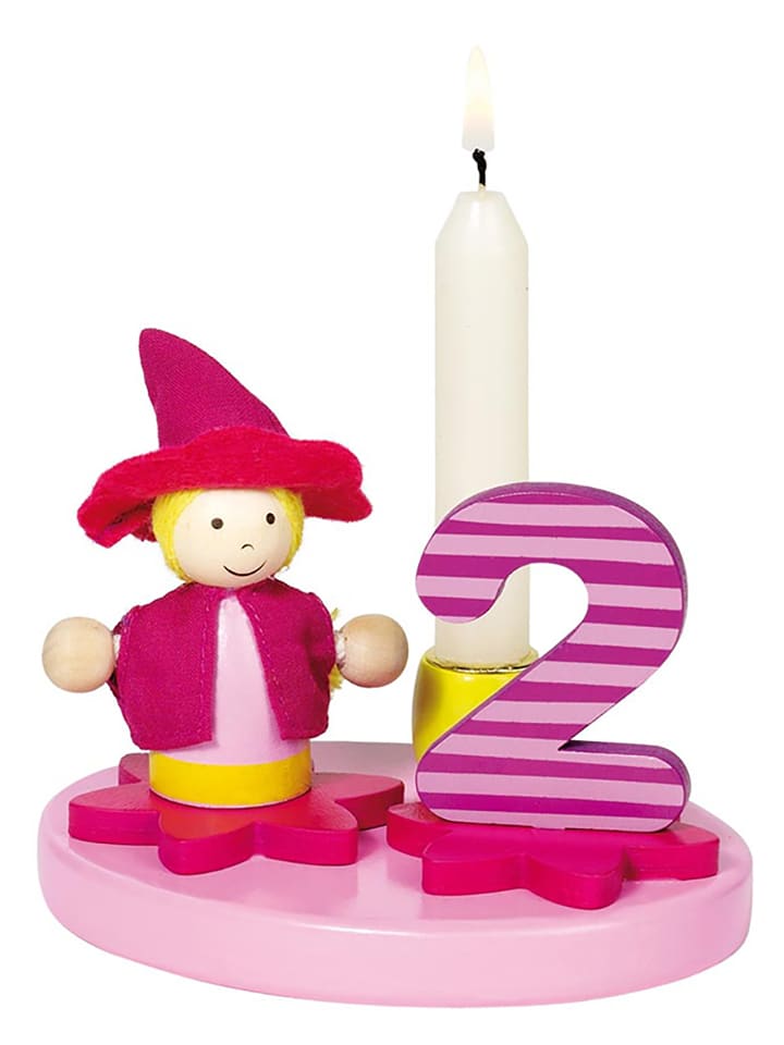 Goki Świecznik urodzinowy "Little girl" w kolorze różowo-jasnoróżowym rozmiar: onesize