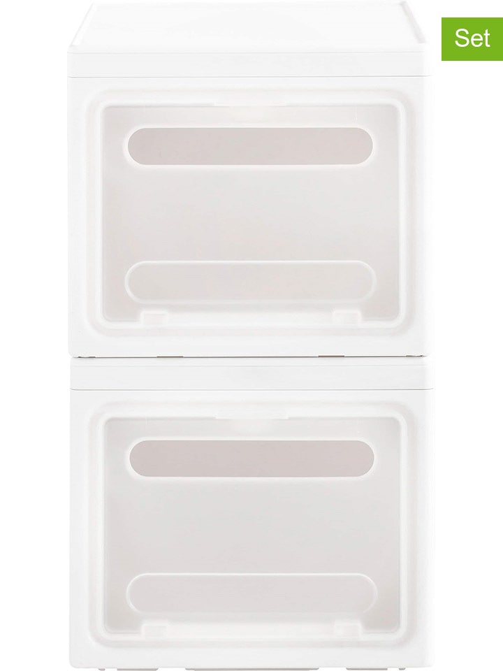 heine home Pudełka (2 szt.) w kolorze białym - 30 x 25 x 40 cm rozmiar: onesize