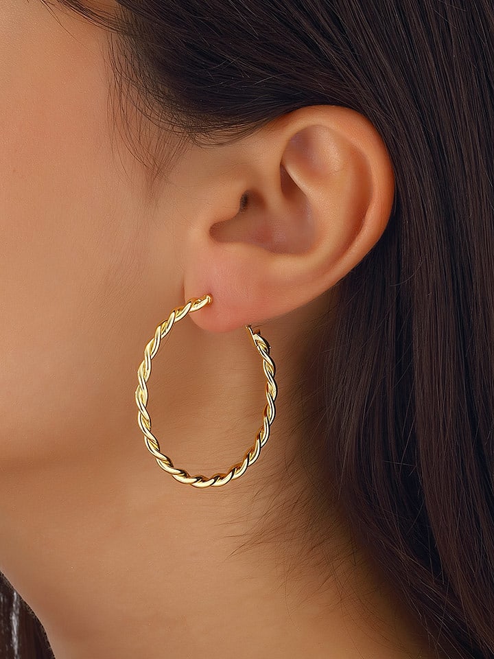 Nakkash Pozłacane kolczyki-kreole rozmiar: onesize