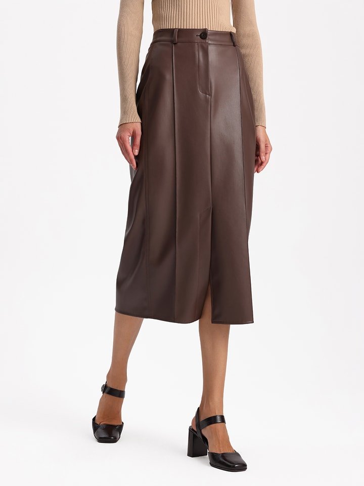 BGN Spódnica w kolorze ciemnobrązowym rozmiar: 34