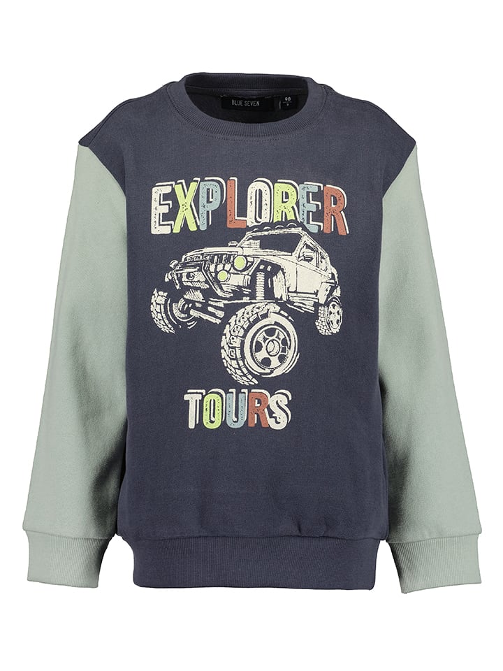 Blue Seven Bluza w kolorze granatowo-zielonym rozmiar: 92