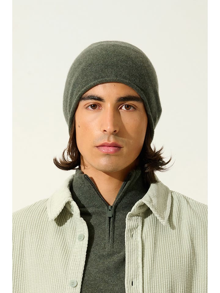 AUTHENTIC CASHMERE Kaszmirowa czapka "Pinier" w kolorze zielonym rozmiar: onesize