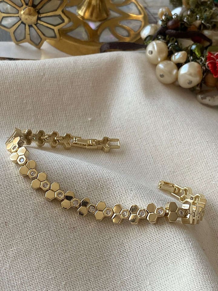 Luseera Pozłacana bransoletka z cyrkoniami rozmiar: onesize