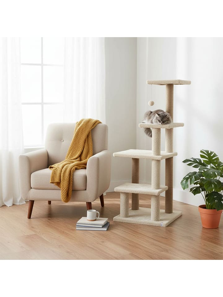 Paws&Whiskers Drapak "Alessi" w kolorze beżowym dla kota - 45 x 117 x 45 cm rozmiar: onesize