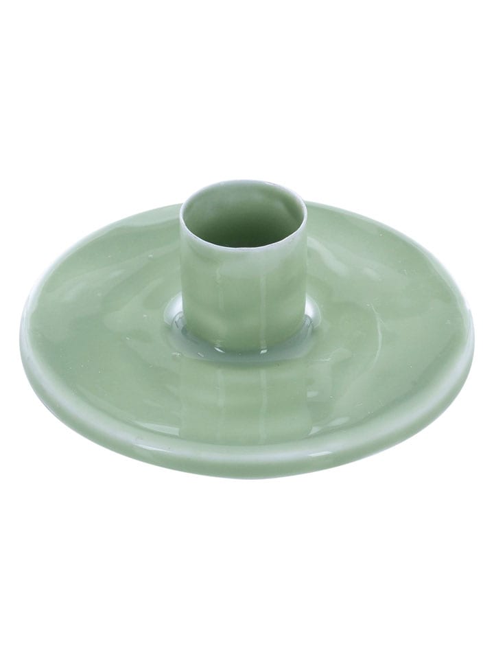Overbeck and Friends Świecznik "Linea" w kolorze zielonym - 3 x Ø 8,2 cm rozmiar: onesize