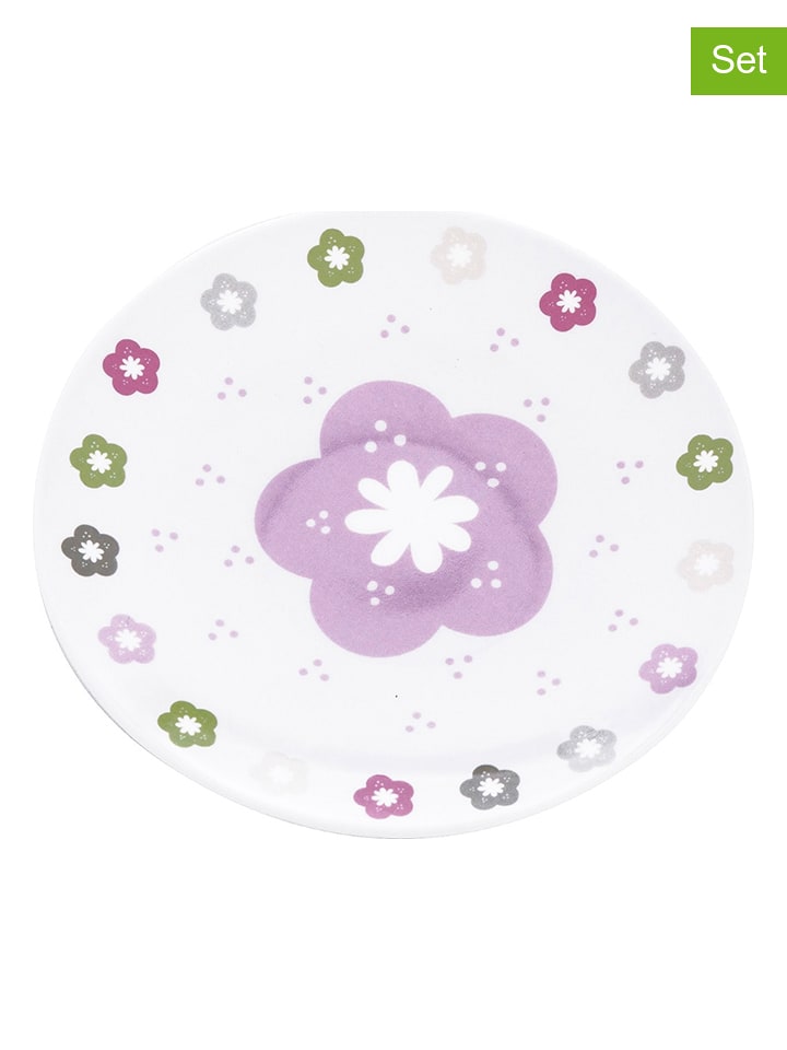 Overbeck and Friends Talerze śniadaniowe (2 szt.) "Daisy" ze wzorem - Ø 15 cm rozmiar: onesize