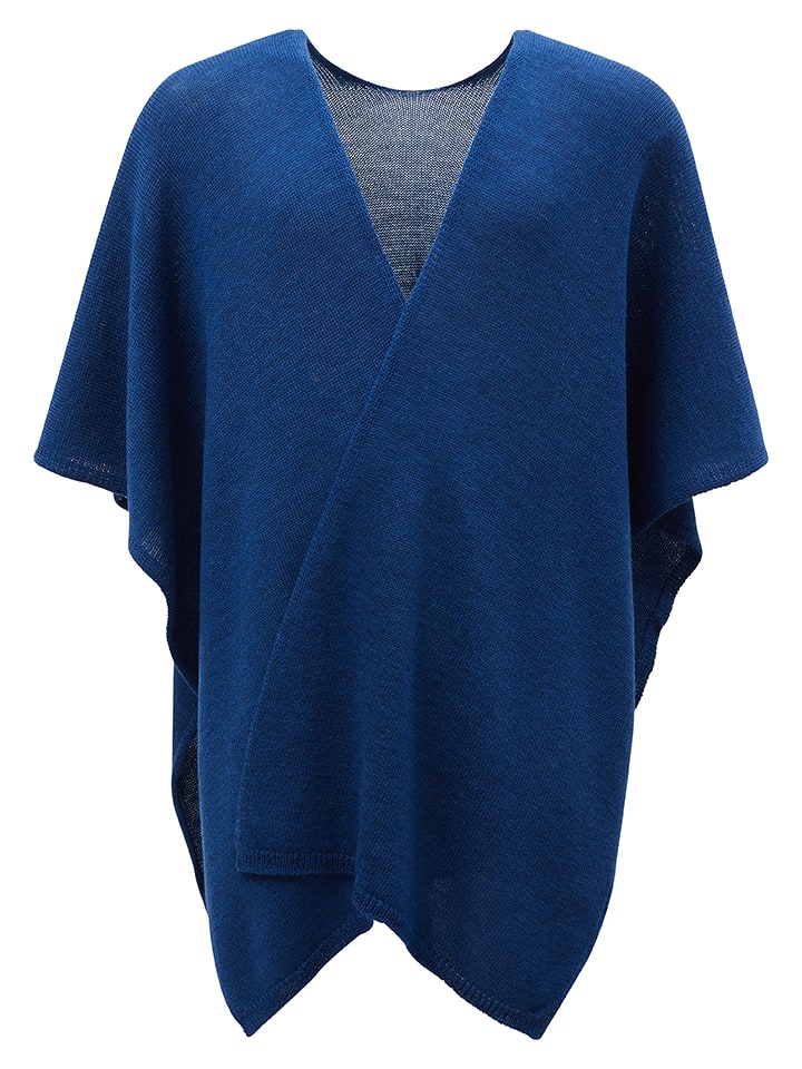 Lanerossi Ponczo "Asia" w kolorze niebieskim - 160 x 108 cm rozmiar: onesize