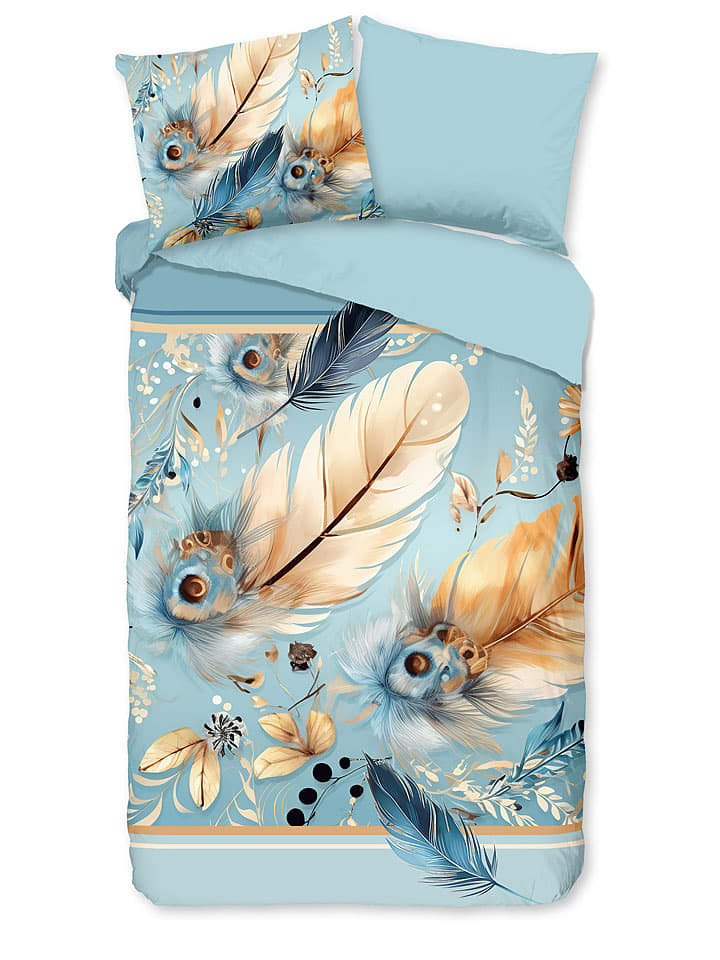 Pure Komplet pościeli "Wizz" w kolorze błękitnym z mikrofibry rozmiar: 140x220 cm