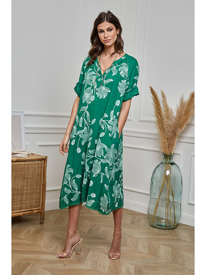 Plume Lniana sukienka w kolorze zielonym rozmiar: S