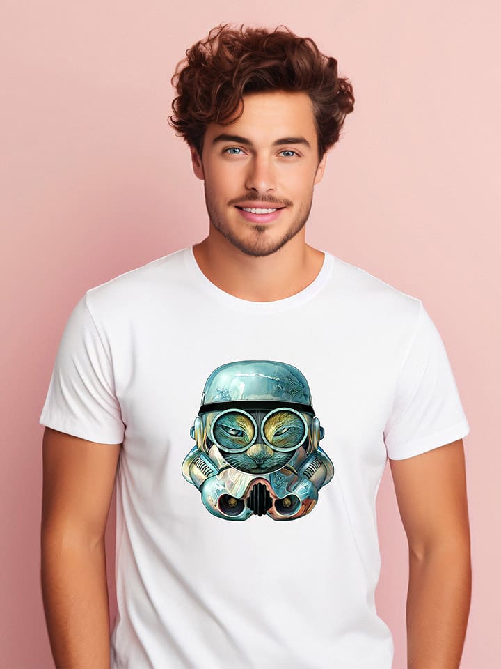 WOOOP Koszulka "Trooper Cat" w kolorze białym rozmiar: XXL