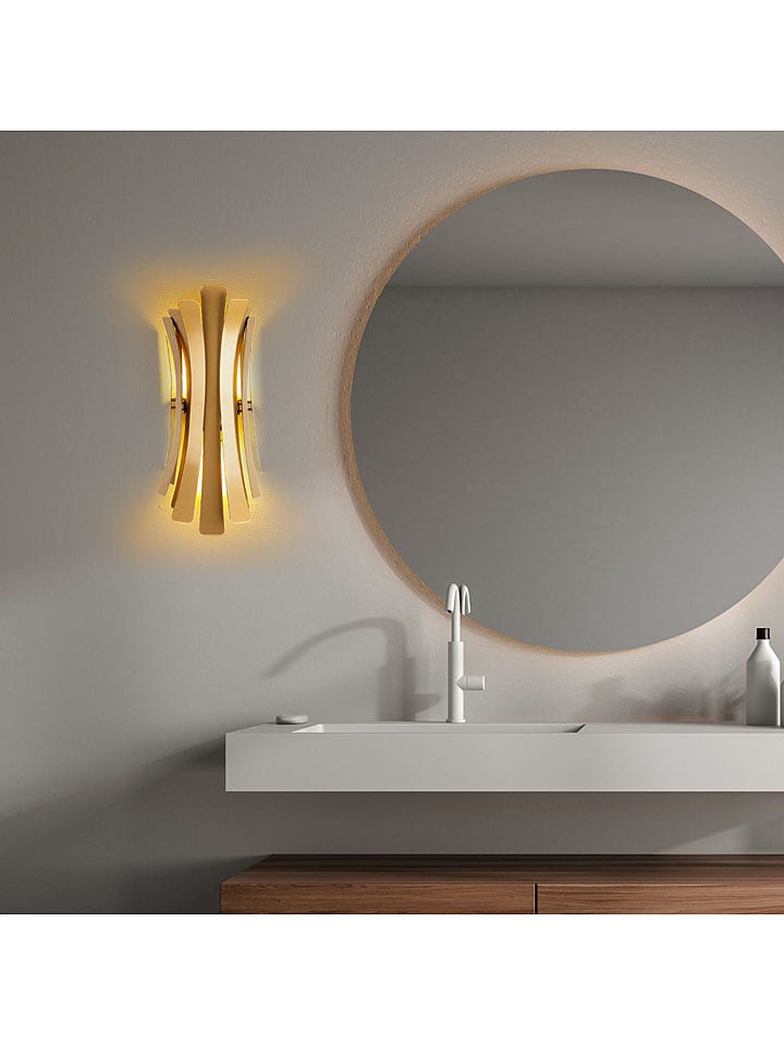 ABERTO DESIGN Lampa ścienna w kolorze złotym - 17 x 48 cm rozmiar: onesize