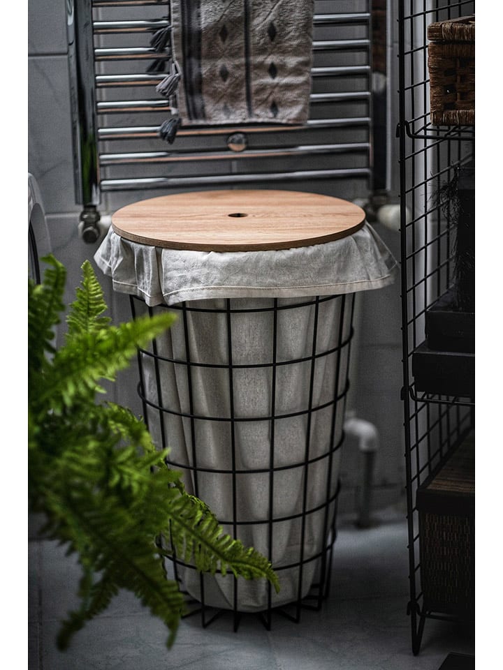 Evila Kosz "Hazel" w kolorze czarno-jasnobrązowym na pranie - 38,5 x 59,5 cm rozmiar: onesize