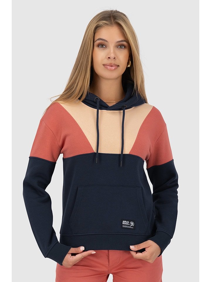 alife and kickin Bluza "Francesca" w kolorze granatowo-beżowo-czerwonym rozmiar: S
