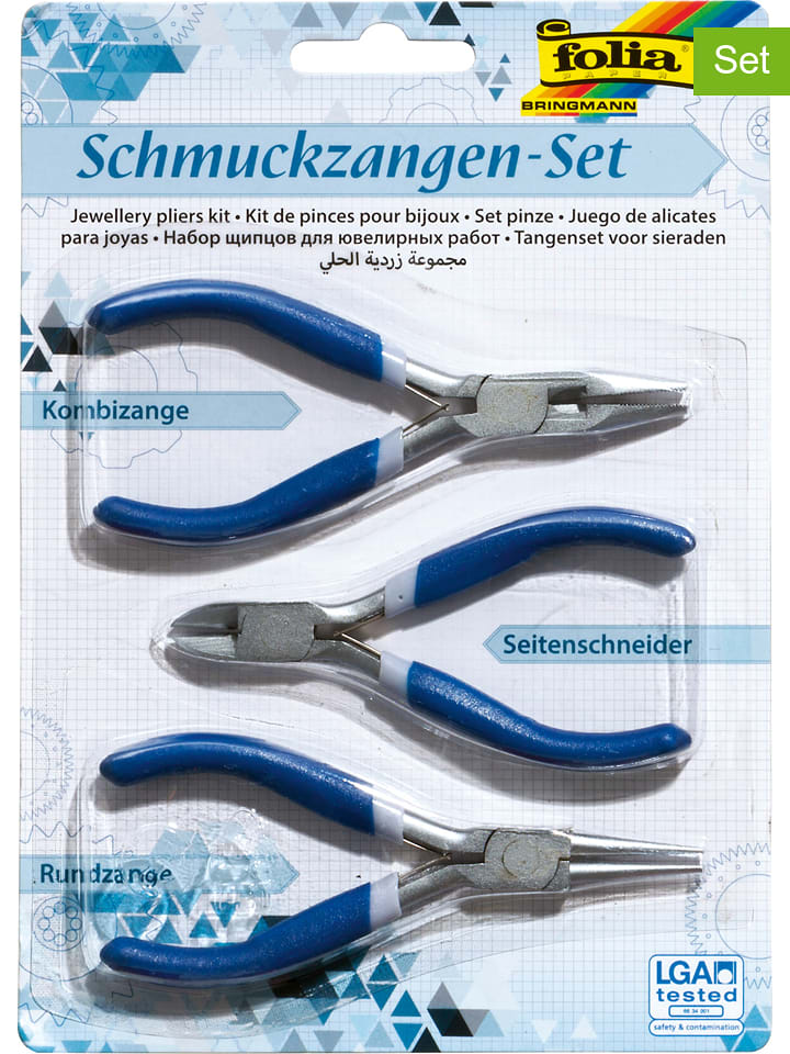 folia PAPER Szczypce jubilerskie (3 szt.) w kolorze biało-niebieskim rozmiar: onesize