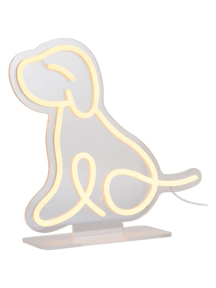 Leitmotiv Dekoracyjna lampa LED "Sitting Dog" w kolorze żółtym - 27,8 x 30 cm rozmiar: onesize