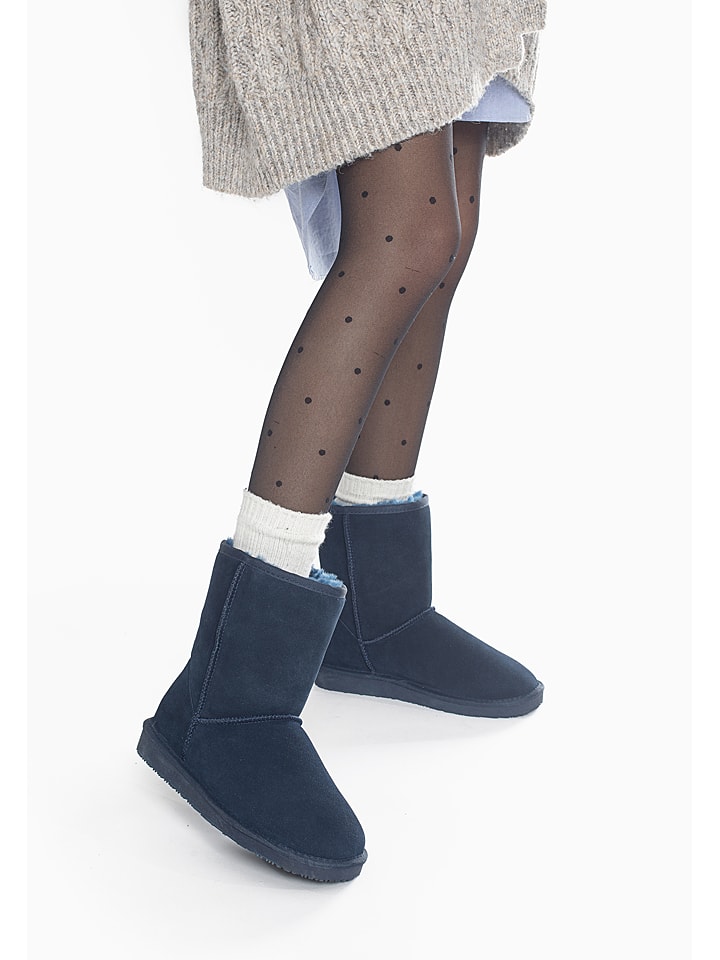 Gooce Skórzane botki zimowe "Fairfield" w kolorze granatowym rozmiar: 40