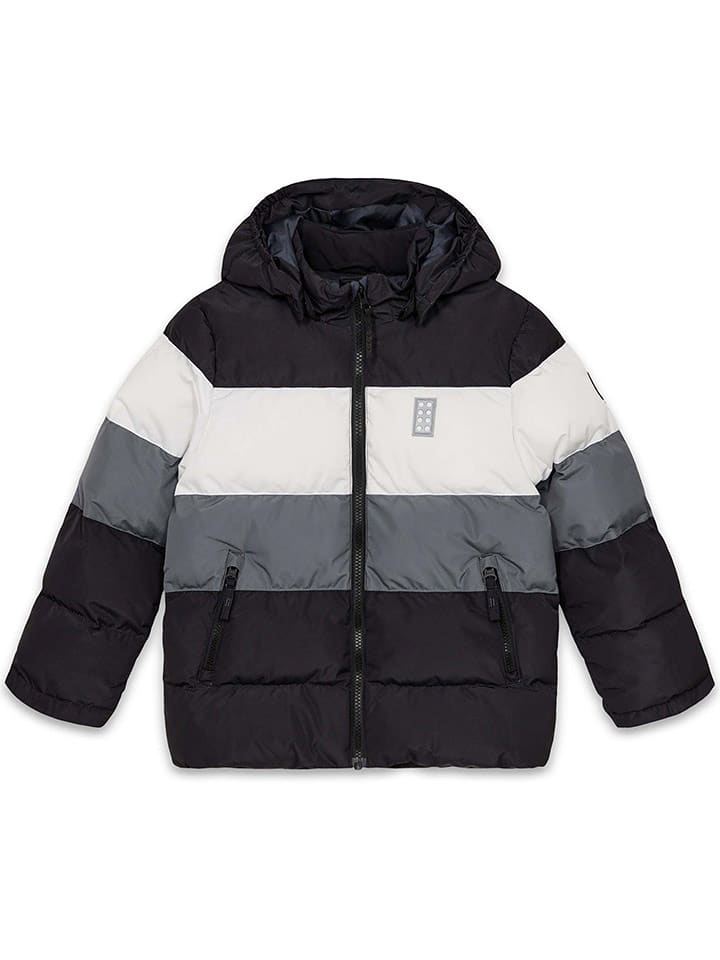 LEGO Kurtka pikowana ''Lwjipe 705'' w kolorze czarno-szaro-białym rozmiar: 122