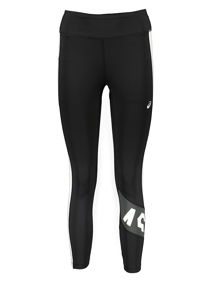 asics Legginsy sportowe w kolorze biało-czarnym rozmiar: S