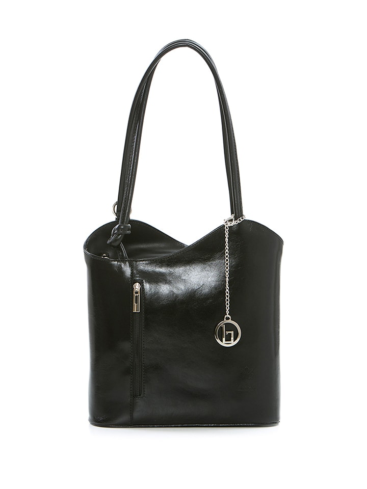 Lia Biassoni Skórzana torebka w kolorze czarnym - 28 x 55 x 9 cm rozmiar: onesize