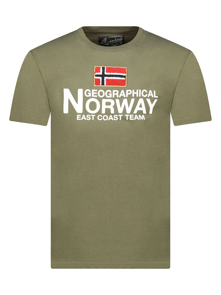 Geographical Norway Koszulka "Jacky" w kolorze khaki rozmiar: S