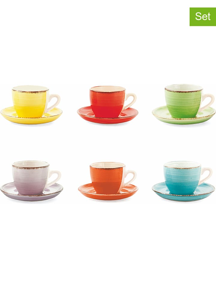 Villa d´Este Filiżanki (6 szt.) "Baita" w różnych kolorach do espresso - 90 ml rozmiar: onesize