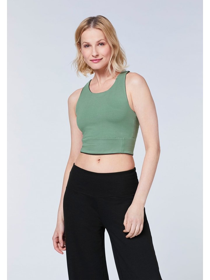 Detto Fatto Top sportowy w kolorze czarno-zielonym rozmiar: XS