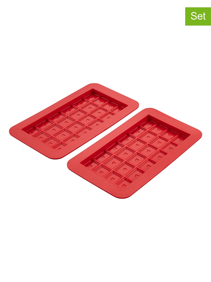 Dr. Oetker Silikonowe formy (2 szt.) w kolorze czerwonym do czekolady rozmiar: onesize