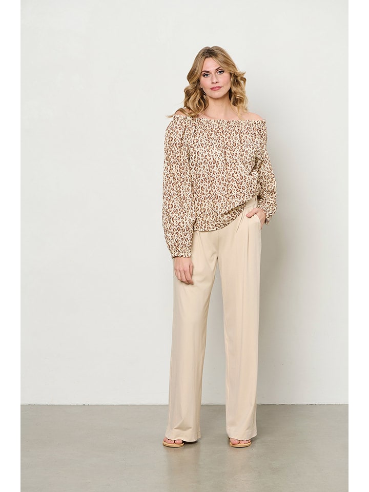 &Co Woman Bluzka "Acha" w kolorze beżowo-jasnobrązowym rozmiar: XXL