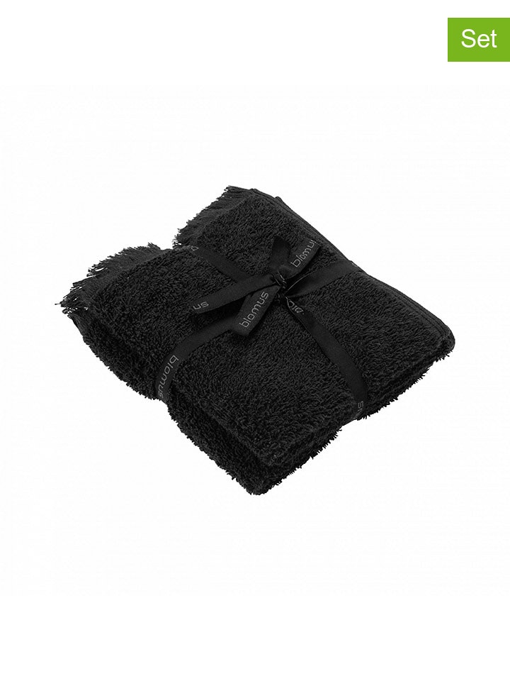 Blomus Ręczniki (2 szt.) "Frino" w kolorze czarnym dla gości - 50 x 30 cm rozmiar: onesize