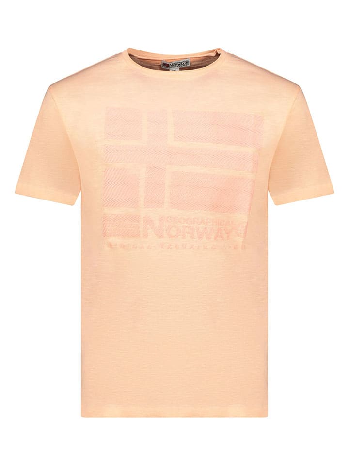 Geographical Norway Koszulka "Jraye" w kolorze brzoskwiniowym rozmiar: XXL