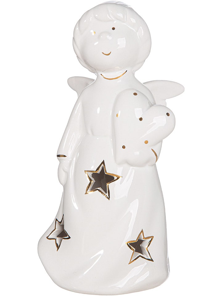 GILDE Dekoracyjna lampa LED "Emiliel" w kolorze białym - 8,1 x 16 x 6,5 cm rozmiar: onesize