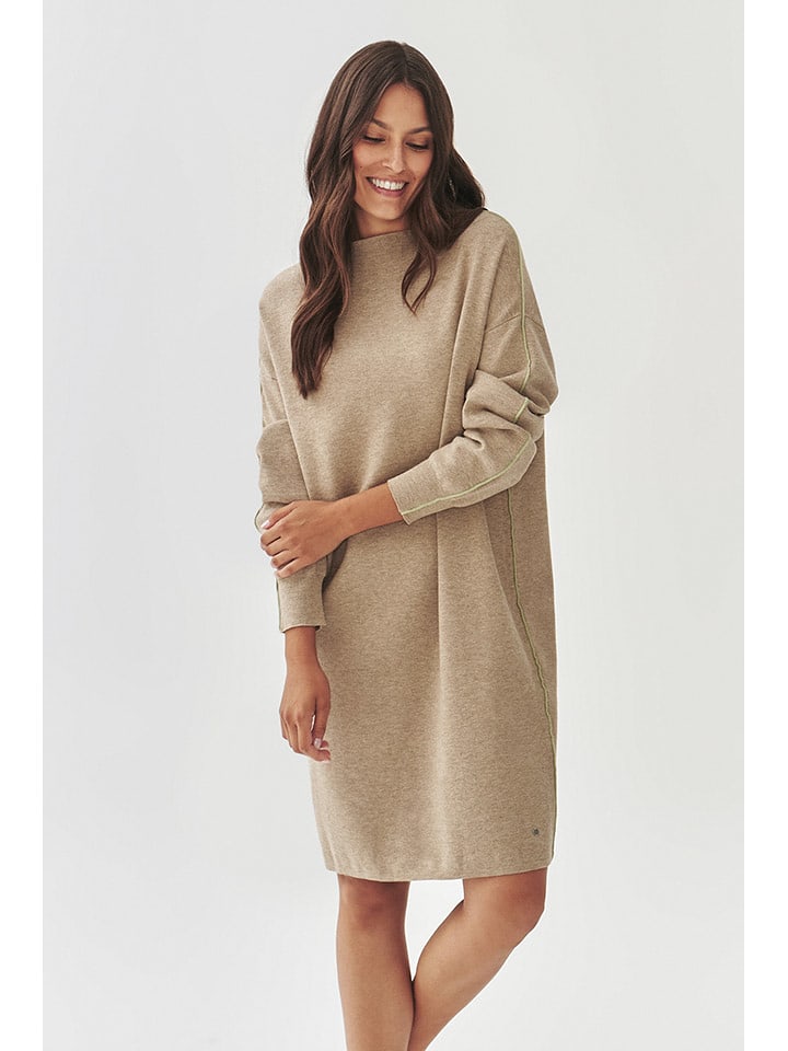 TATUUM Sukienka dzianinowa w kolorze beżowym rozmiar: S