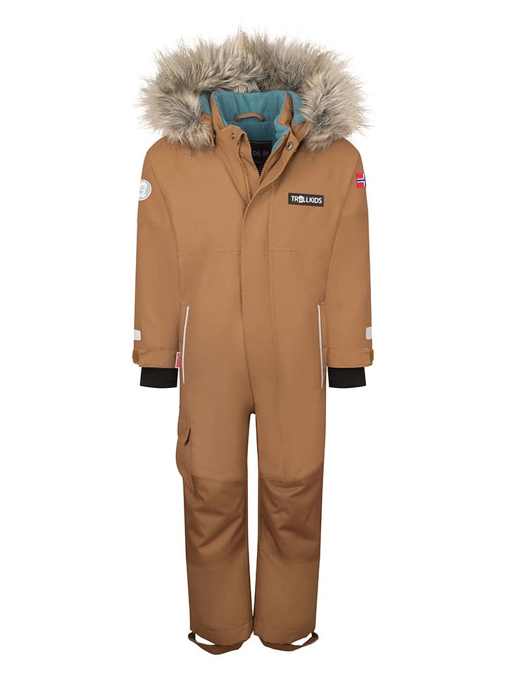 Trollkids Kombinezon zimowy "Kirkenes" w kolorze jasnobrązowym rozmiar: 140