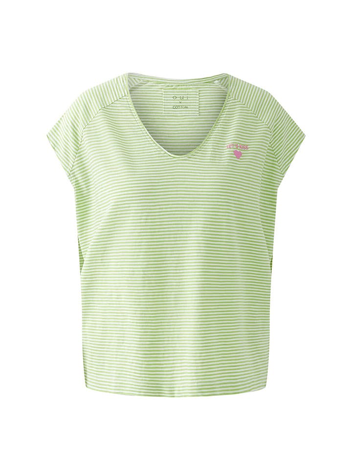 Oui Koszulka w kolorze zielono-białym rozmiar: 38