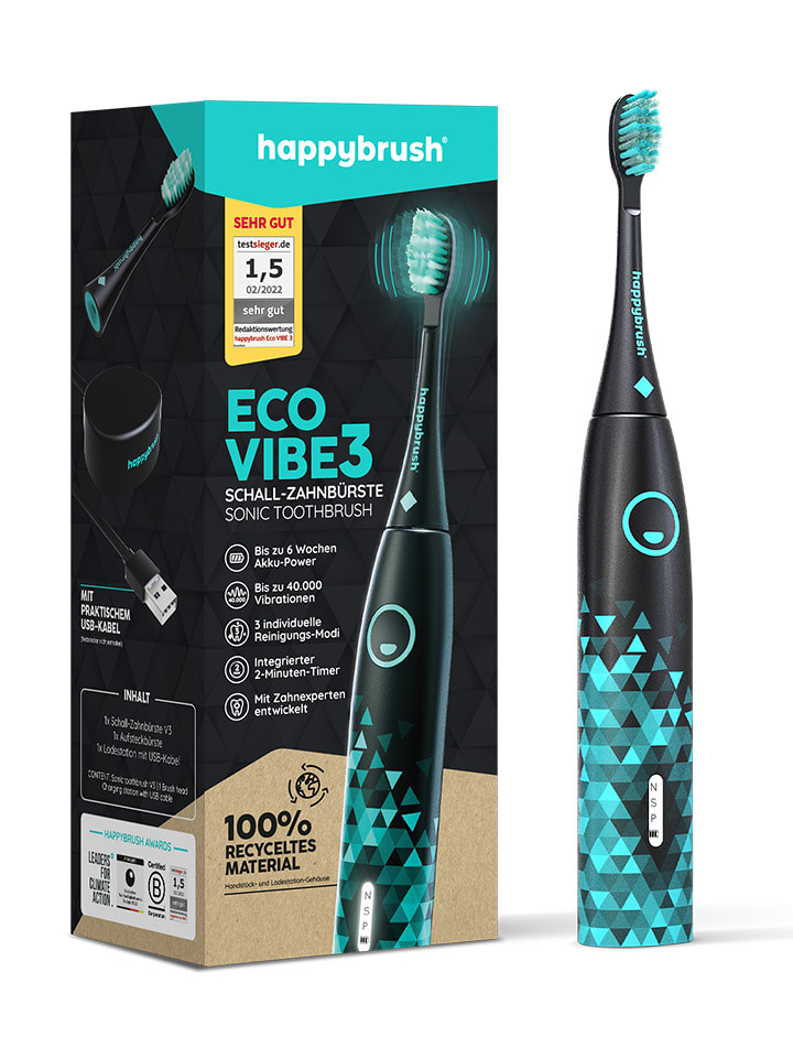 happybrush Elektryczna szczoteczka "Eco V3 Black-Mint" w kolorze czarnym rozmiar: onesize