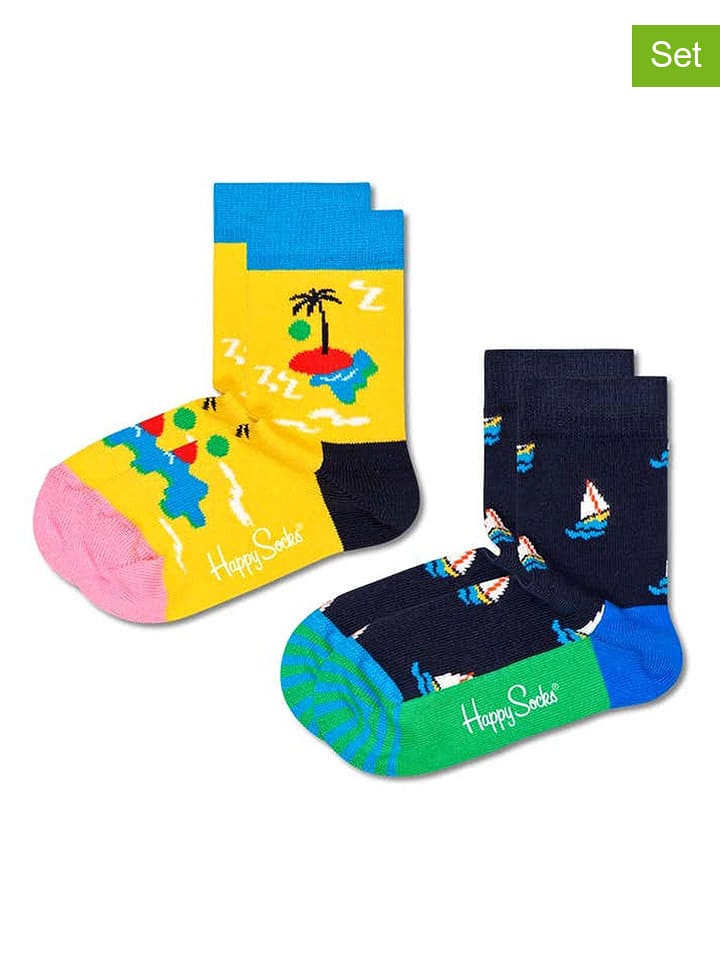 Happy Socks Skarpety (2 pary) "Island in the sun" ze wzorem rozmiar: 22-24